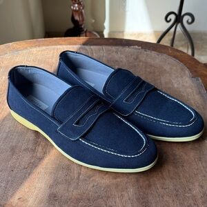 Stylish Navy Slip-On Loafers for Men Size 11